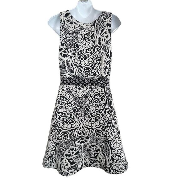 Ett:Twa Anthropologie Valery Floral Jacquard Knit A-Line Dress Size Small - Picture 7 of 10
